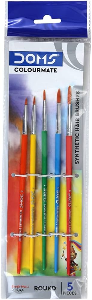 Doms Round Synthetic Hair Brushes Brush Nos. Round - 0,1,2,4,6